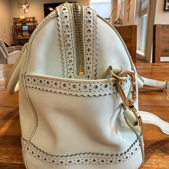 Tory Burch ROBINSON SATCHEL Light Blue With Detachable Strap - Picture 3 of 9